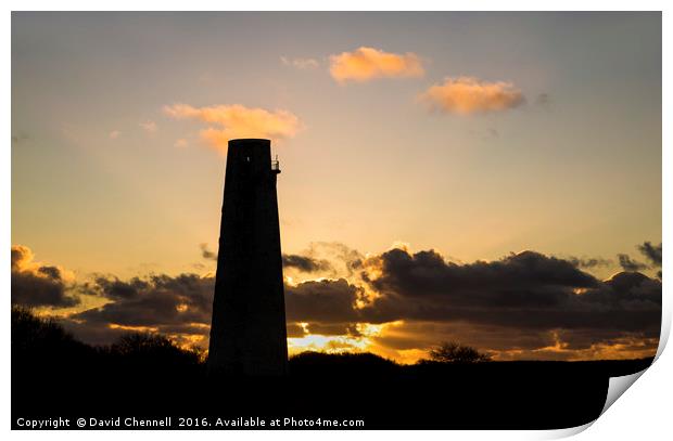 Leasowe Lighthouse Sunset Print by David Chennell