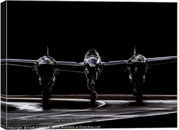 Silver P-38 Lightning head-on Canvas Print by Keith Campbell