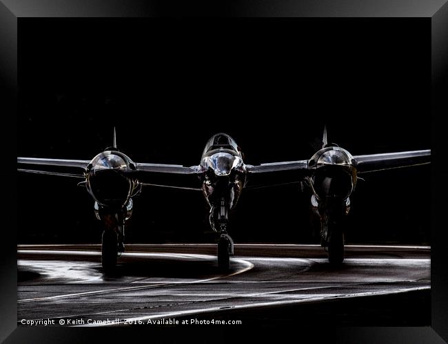 Silver P-38 Lightning head-on Framed Print by Keith Campbell