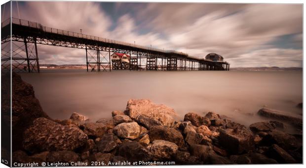 Mumbles pier Swansea Canvas Print by Leighton Collins