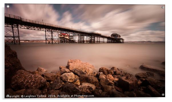 Mumbles pier Swansea Acrylic by Leighton Collins