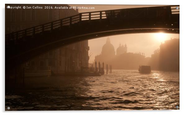 Early Morning Under Accademia Bridge, Venice Acrylic by Ian Collins