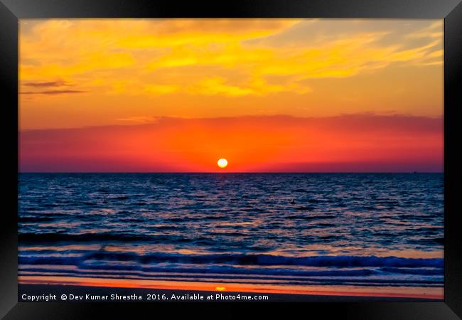 Clear Sunset Framed Print by Dev Kumar