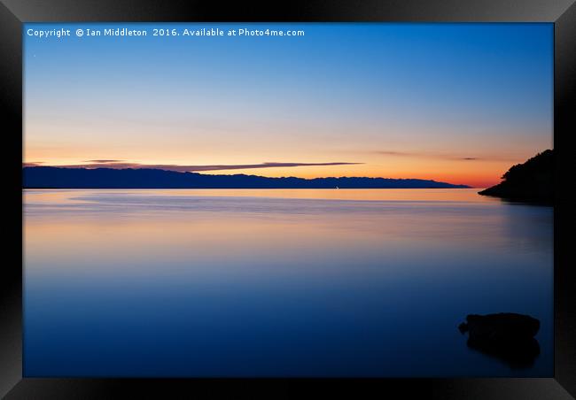 Cunski beach and coastline, Losinj Island, Croatia Framed Print by Ian Middleton