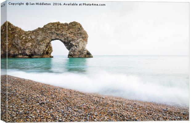 Durdle Door Canvas Print by Ian Middleton