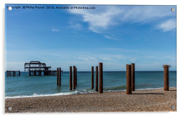 Brighton West Pier Acrylic by Philip Pound