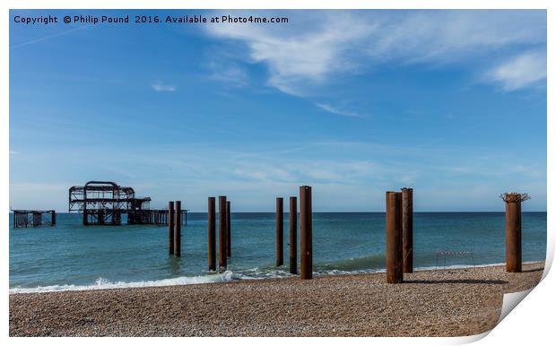 Brighton West Pier Print by Philip Pound
