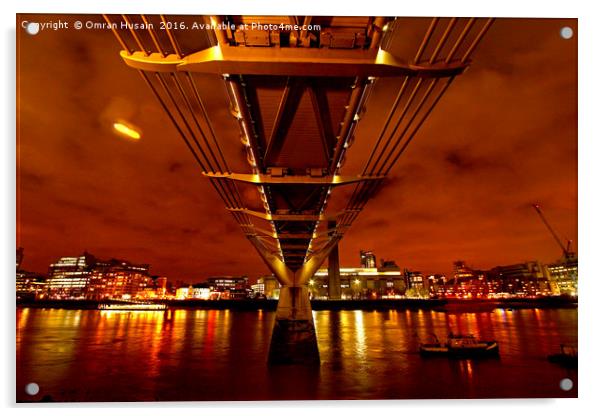 London Millennium Footbridge  Acrylic by Omran Husain