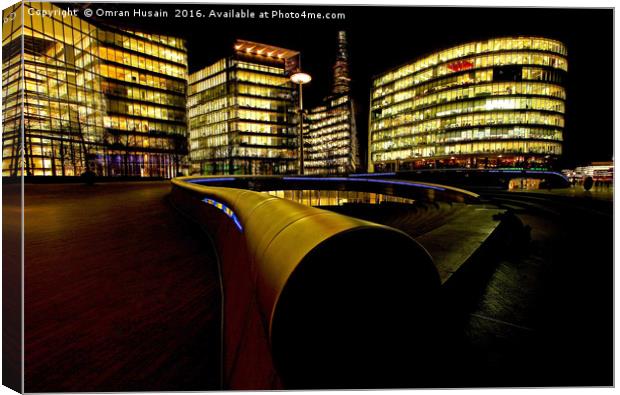 More London Riverside at Night Canvas Print by Omran Husain