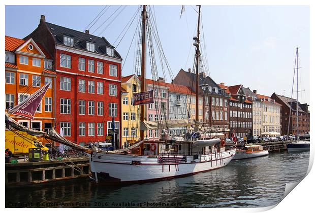 Nyhavn Copenhagen Denmark Print by Carole-Anne Fooks