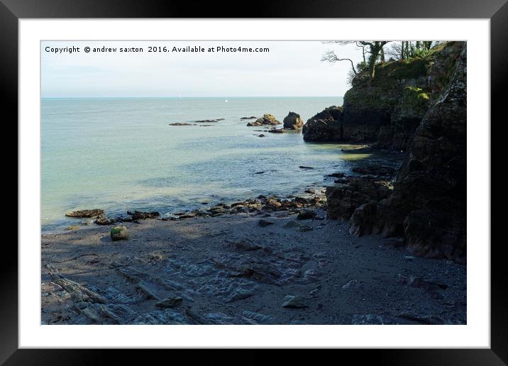 SMALL COVE Framed Mounted Print by andrew saxton