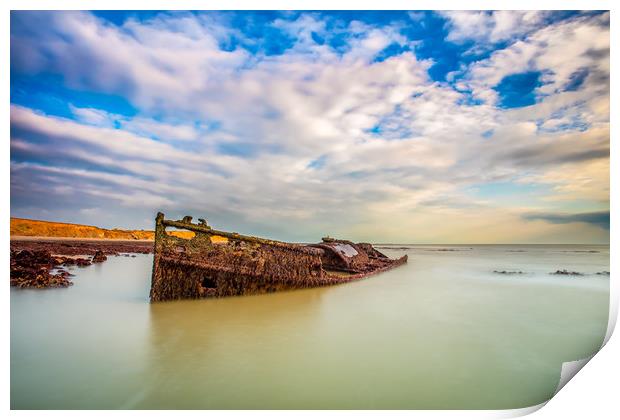 SS Carbon Shipwreck Print by Wight Landscapes