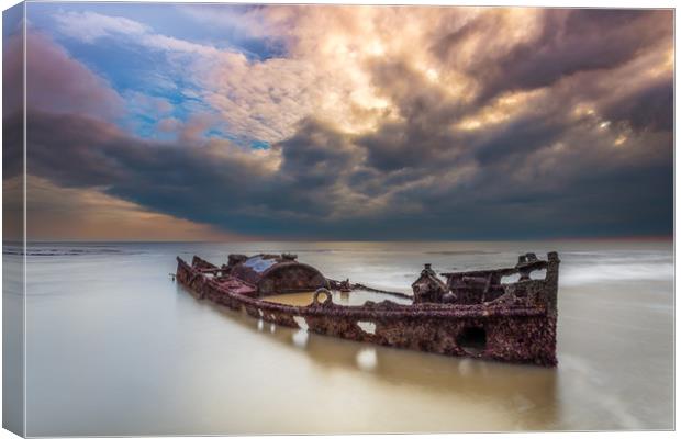 Storm In The Bay Canvas Print by Wight Landscapes