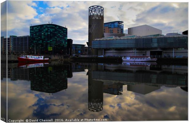 Salford Quays Reflection Canvas Print by David Chennell