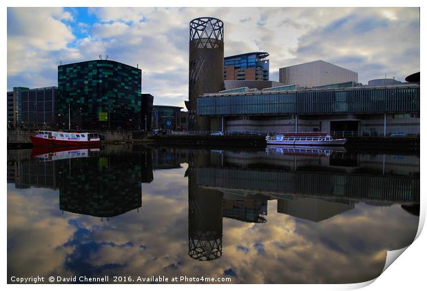 Salford Quays Reflection Print by David Chennell