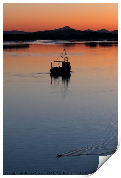 Evening Paddle Print by Gordon Murray