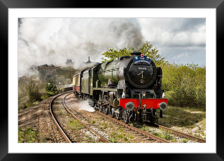 46100 Royal Scot passing Redruth Framed Mounted Print by Brian Pierce