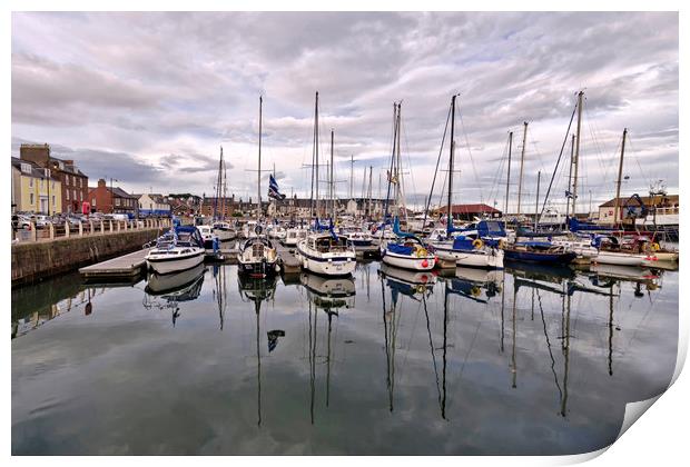 Boats on Arbroath Harbour Print by Valerie Paterson
