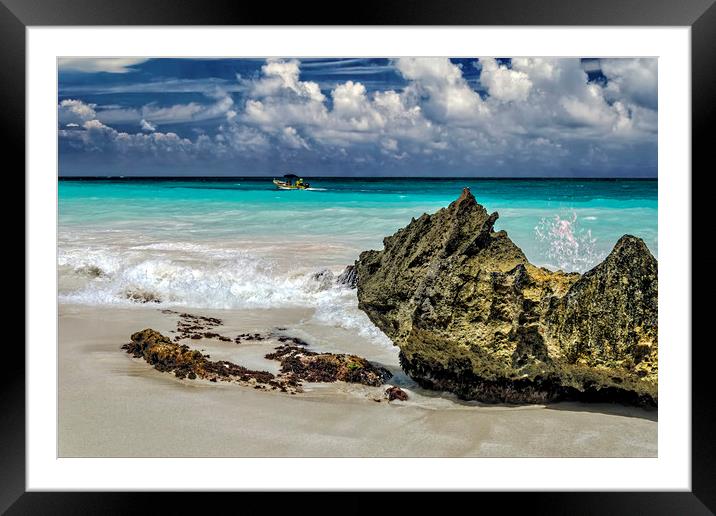 Riviera Maya Shore Framed Mounted Print by Valerie Paterson
