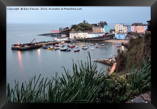 Tenby Harbour Evening Framed Print by Gary Kenyon