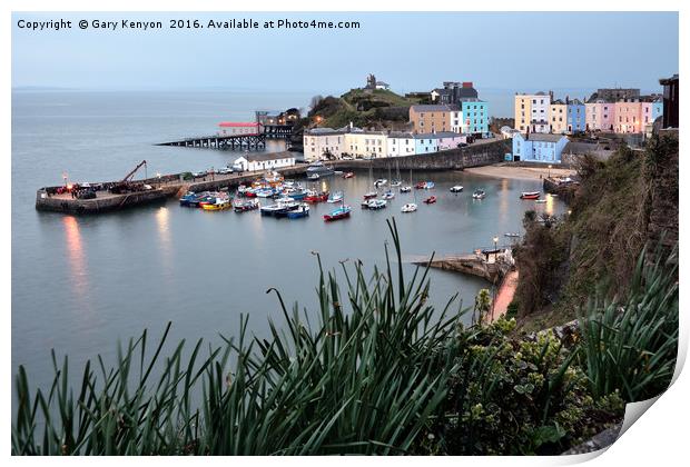 Tenby Harbour Evening Print by Gary Kenyon