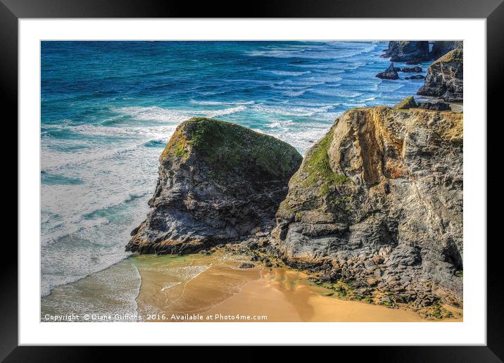 Bedruthan Steps Framed Mounted Print by Diane Griffiths