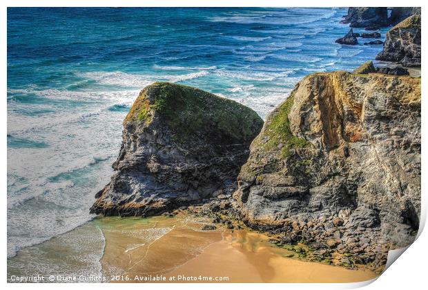 Bedruthan Steps Print by Diane Griffiths