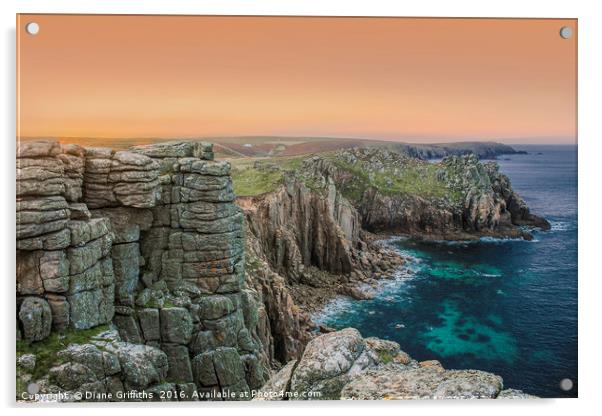 Lands End at Dawn Acrylic by Diane Griffiths