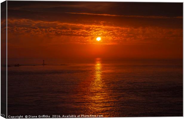 Lands End Sunset Canvas Print by Diane Griffiths