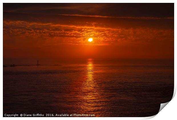 Lands End Sunset Print by Diane Griffiths