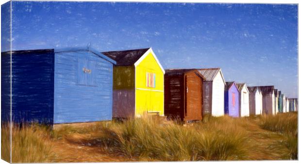 Heacham Beach Huts Canvas Print by Alan Simpson