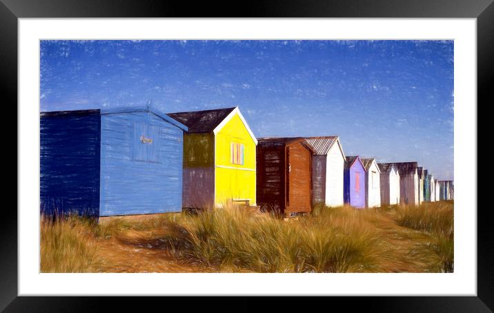 Heacham Beach Huts Framed Mounted Print by Alan Simpson