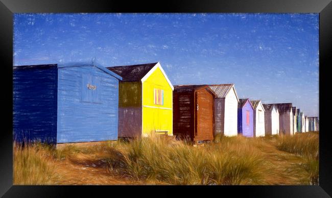 Heacham Beach Huts Framed Print by Alan Simpson