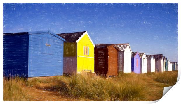 Heacham Beach Huts Print by Alan Simpson