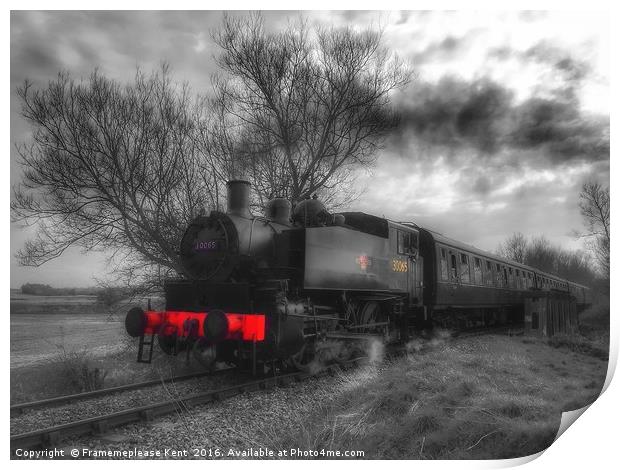 Steam train with a Red bumper Print by Framemeplease UK