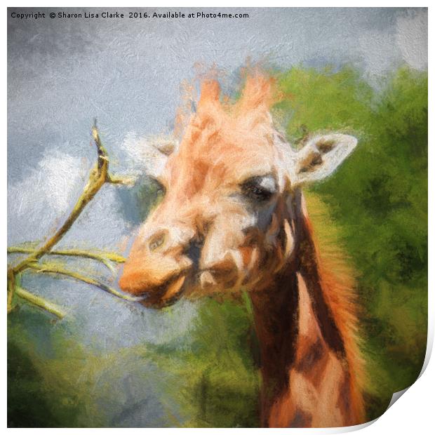 Giraffe Impression Print by Sharon Lisa Clarke
