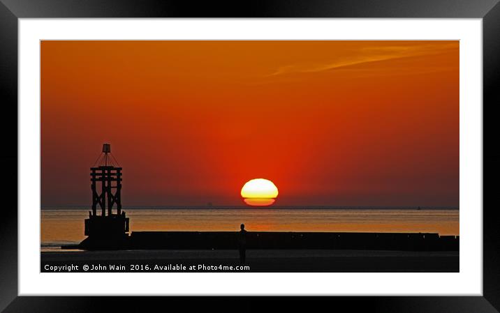 Another place Sunset Framed Mounted Print by John Wain
