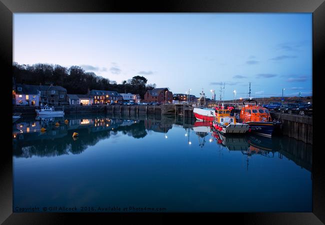 Padstow at Sunset Framed Print by Gill Allcock
