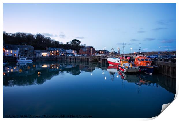Padstow at Sunset Print by Gill Allcock