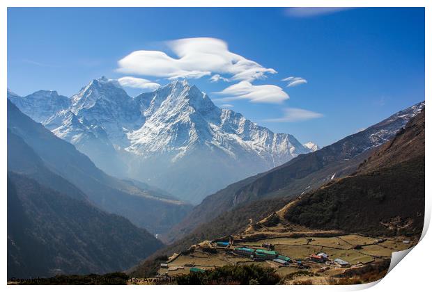 White clouds over the Himalayas... Print by Sergey Fedoskin