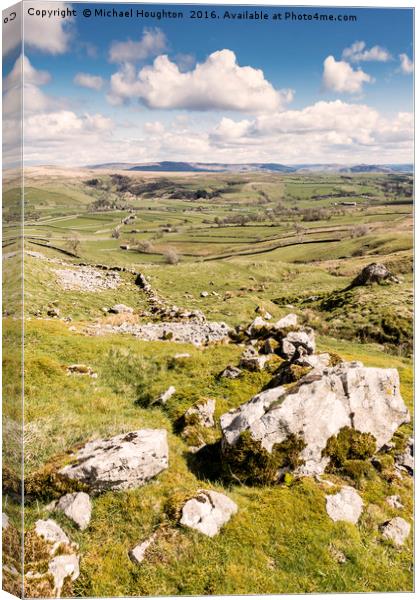 Malhamdale from Pikedaw Canvas Print by Michael Houghton