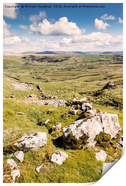 Malhamdale from Pikedaw Print by Michael Houghton