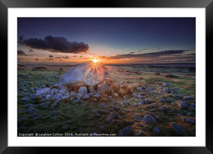 Sunset at Arthur's stone Framed Mounted Print by Leighton Collins