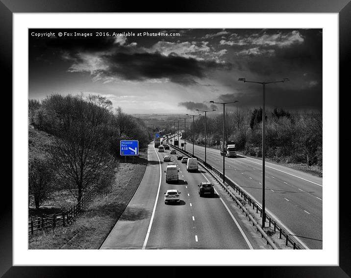 Motorway travel Framed Mounted Print by Derrick Fox Lomax
