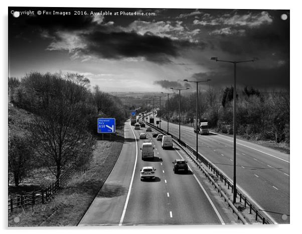 Motorway travel Acrylic by Derrick Fox Lomax