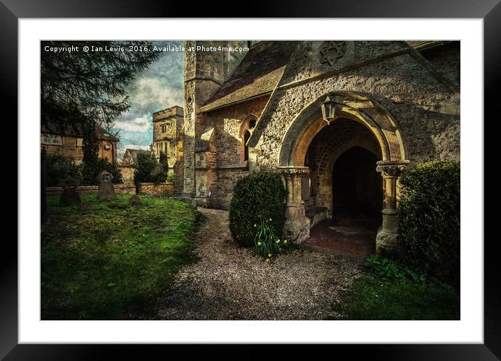 Little Wittenham Church Porch Framed Mounted Print by Ian Lewis