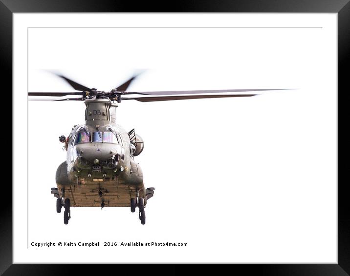 RAF Chinook ZD574 front Framed Mounted Print by Keith Campbell