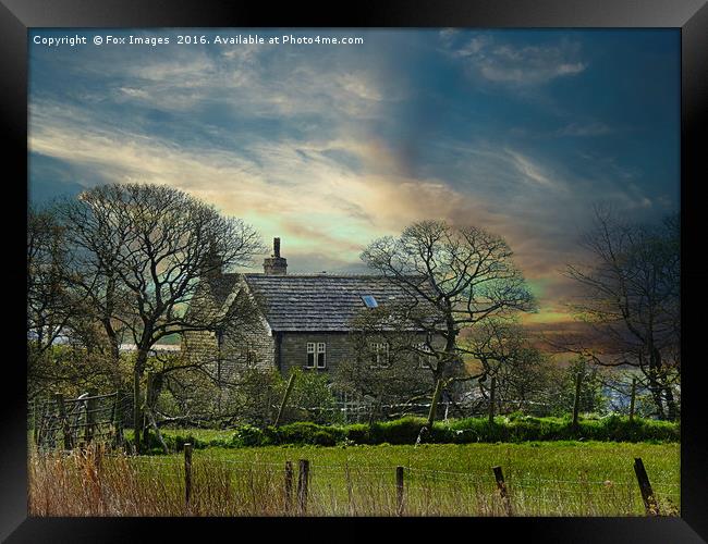 countryside farmhouse Framed Print by Derrick Fox Lomax