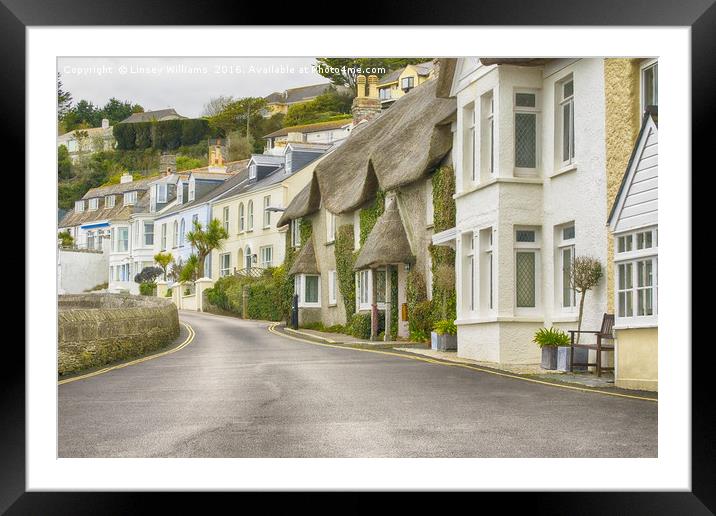 St. Mawes, Sea Front Houses Framed Mounted Print by Linsey Williams
