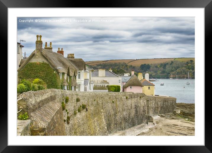 Cottages On The Sea Front Framed Mounted Print by Linsey Williams